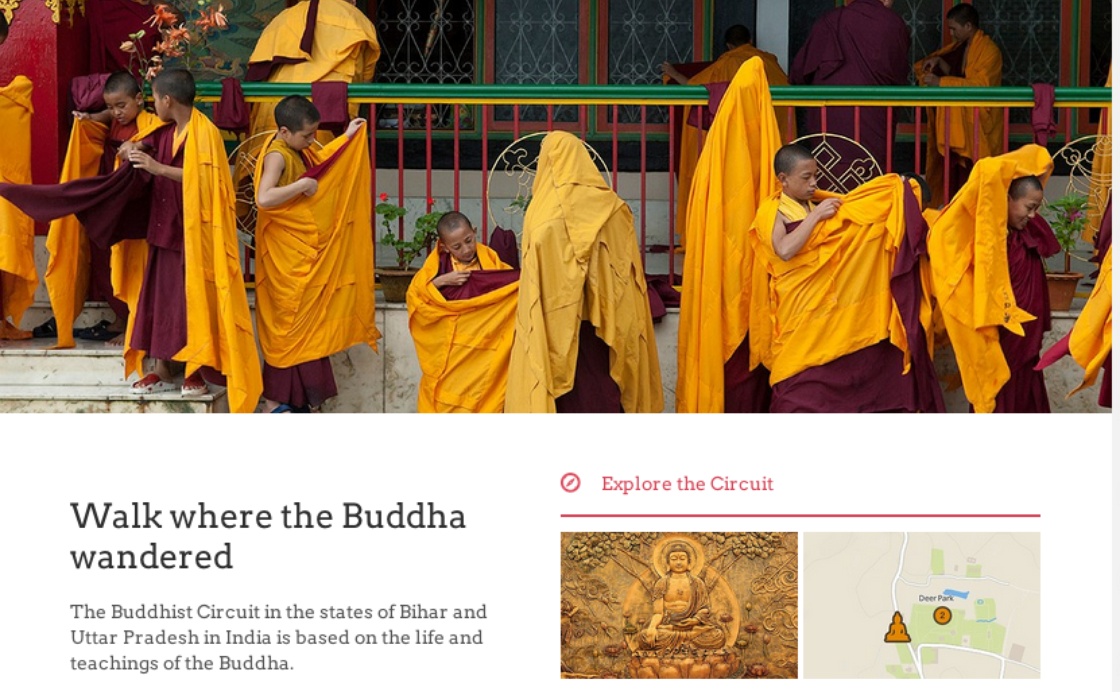 Website and marketing collateral development for Buddhist Circuit, India